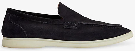 Mens Navy Slip-On Suede Loafers Eur 45 / 11 Uk Men