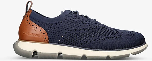 Mens Navy Zerogrand Stitchlite Knitted Oxford Shoes Eur 41 / 7 Uk Men