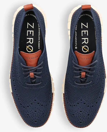 Mens Navy Zerøgrand Wingtip Stitchlite Knitted Oxford Shoes Eur 41 / 7 Uk Men - Image 2