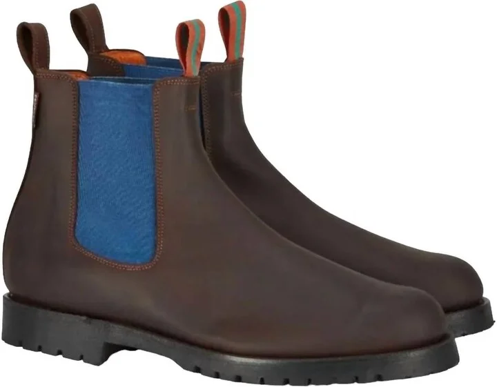 Men's Nelson Leather Boot In Brown/blue