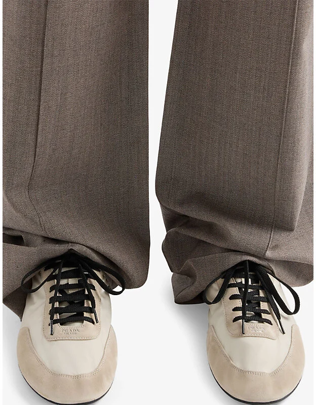 Mens Neutral Collapse Re-Nylon and Suede Low-Top Trainers Eur 45.5 / 11.5 Uk Men - Image 2