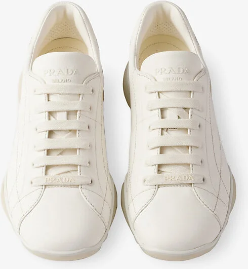 Mens Neutral Low Nappa Leather Trainers Eur 44 / 10 Uk Men - Image 2