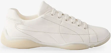 Mens Neutral Low Nappa Leather Trainers Eur 44 / 10 Uk Men