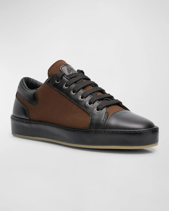 Men's Nevada Textile and Leather Low-Top Sneakers - Image 5