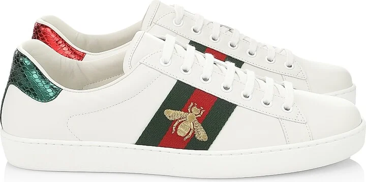Men's New Ace Bee Embroidered Sneakers - White - Size 8
