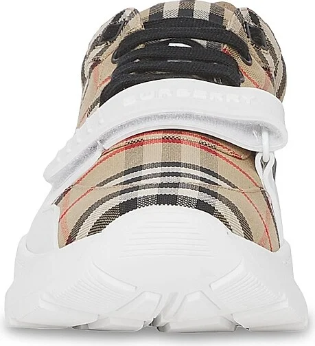 Men's New Ramsey Check Sneakers - Archive Beige - Size 6 - Image 4