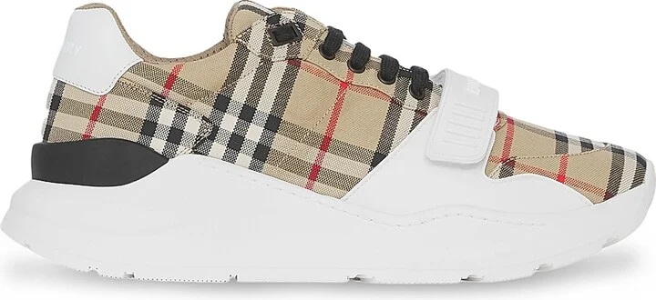 Men's New Ramsey Check Sneakers - Archive Beige - Size 6