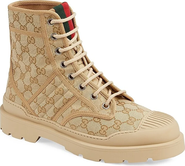 Men's New Sherlin GG Canvas Boots - Beige - Size 10 - Image 2