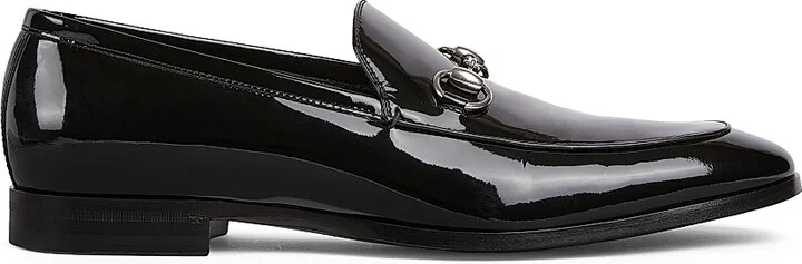Men's Next Horsebit Patent Leather Loafers - Black - Size 7