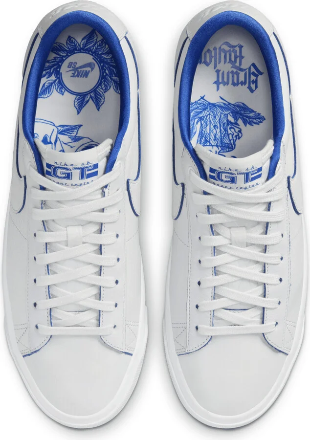 Men's Nike SB Blazer Low Pro GT Premium Shoes in White | FZ1300-100 - Image 4