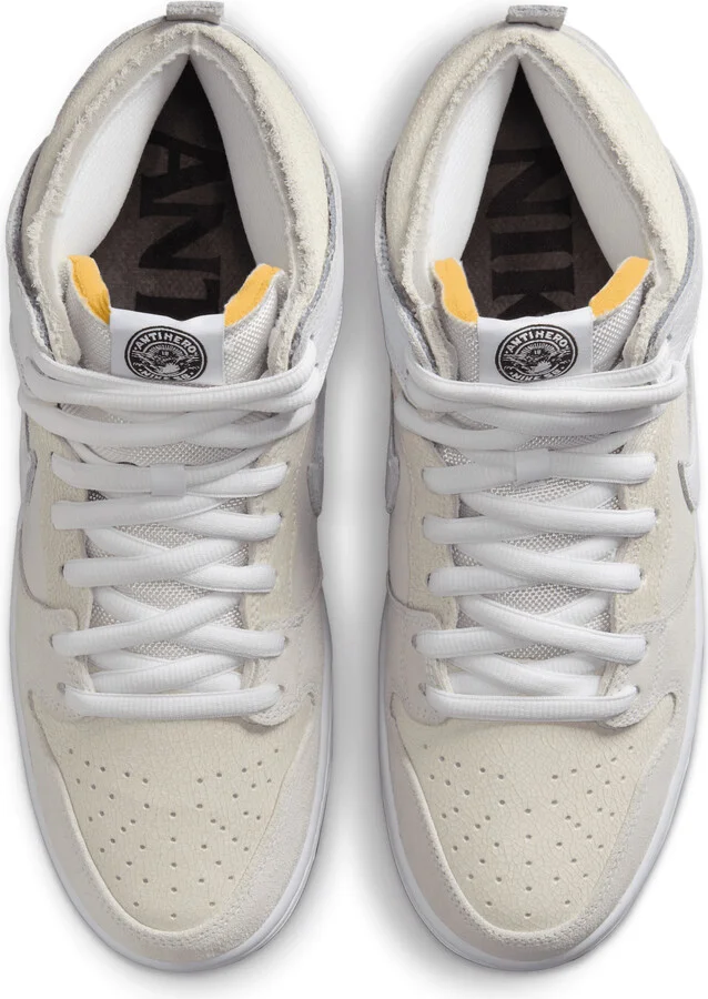 Men's Nike SB Dunk High x Antihero Shoes in White | HM5837-100 - Image 4