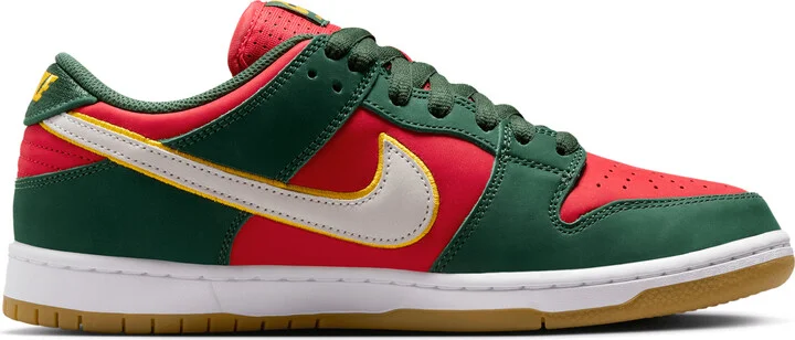 Men's Nike SB Dunk Low Pro Premium Skate Shoes in Green | FZ1287-300 - Image 3