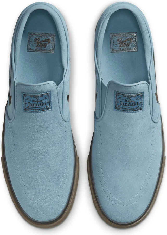 Men's Nike SB Janoski+ Slip Skate Shoes in Blue | FN5893-400 - Image 4