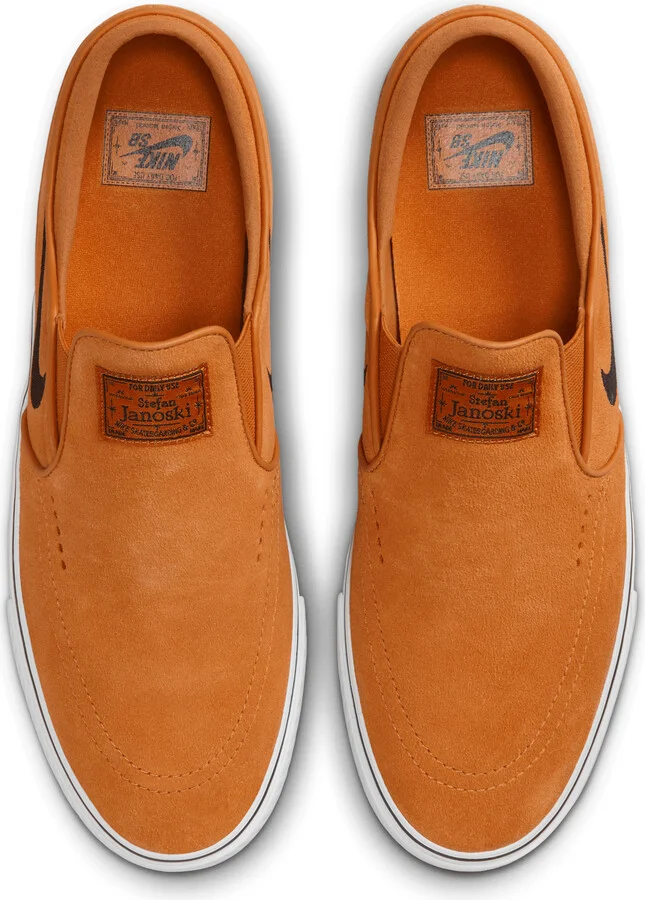 Men's Nike SB Janoski+ Slip Skate Shoes in Orange | FN5893-800 - Image 4