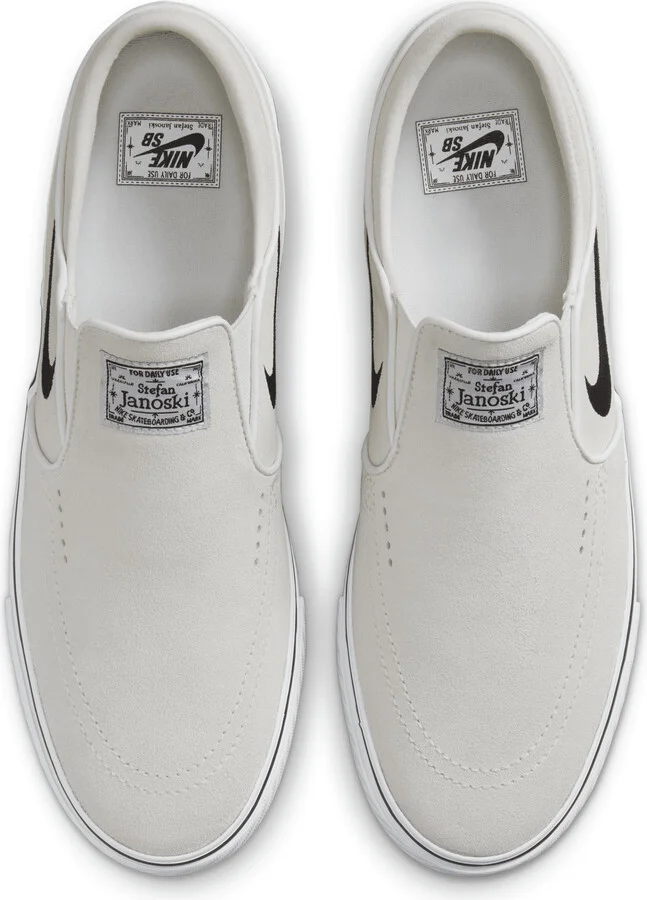 Men's Nike SB Janoski+ Slip Skate Shoes in White | FN5893-100 - Image 4