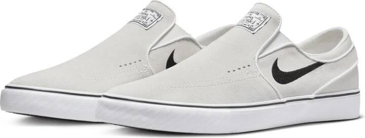 Men's Nike SB Janoski+ Slip Skate Shoes in White | FN5893-100 - Image 5