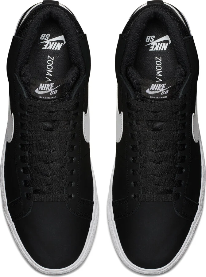Men's Nike SB Zoom Blazer Mid Skate Shoes in Black | 864349-002 - Image 4