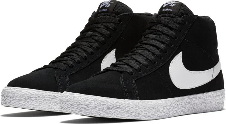 Men's Nike SB Zoom Blazer Mid Skate Shoes in Black | 864349-002 - Image 5
