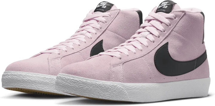 Men's Nike SB Zoom Blazer Mid Skate Shoes in Pink | FD0731-601 - Image 5
