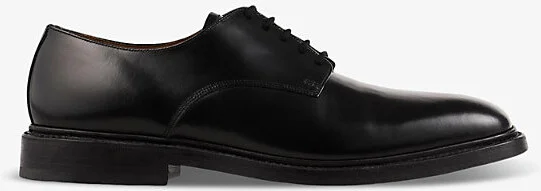 Mens Noir / Gris Lace-Up Leather Derby Shoes Eur 43 / 9 Uk Men