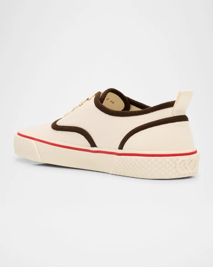 Men's Nojoke Canvas Leather VLogo Low-Top Sneakers - Image 3
