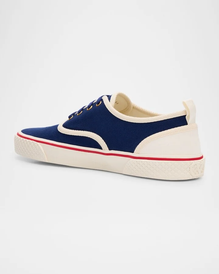 Men's Nojoke Canvas Leather VLogo Low-Top Sneakers - Image 10