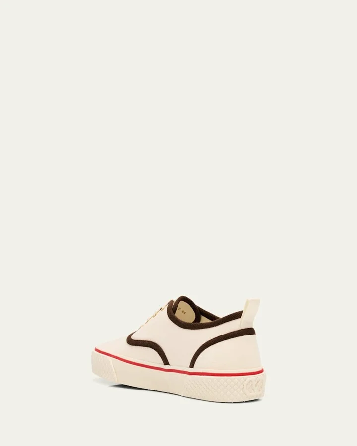 Men's Nojoke Canvas Leather VLogo Low-Top Sneakers - Image 2