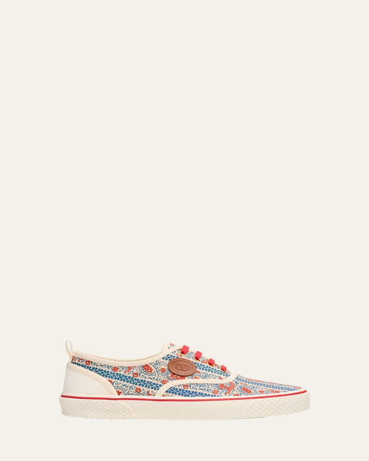 Men's Nojoke Printed Canvas Low-Top Sneakers