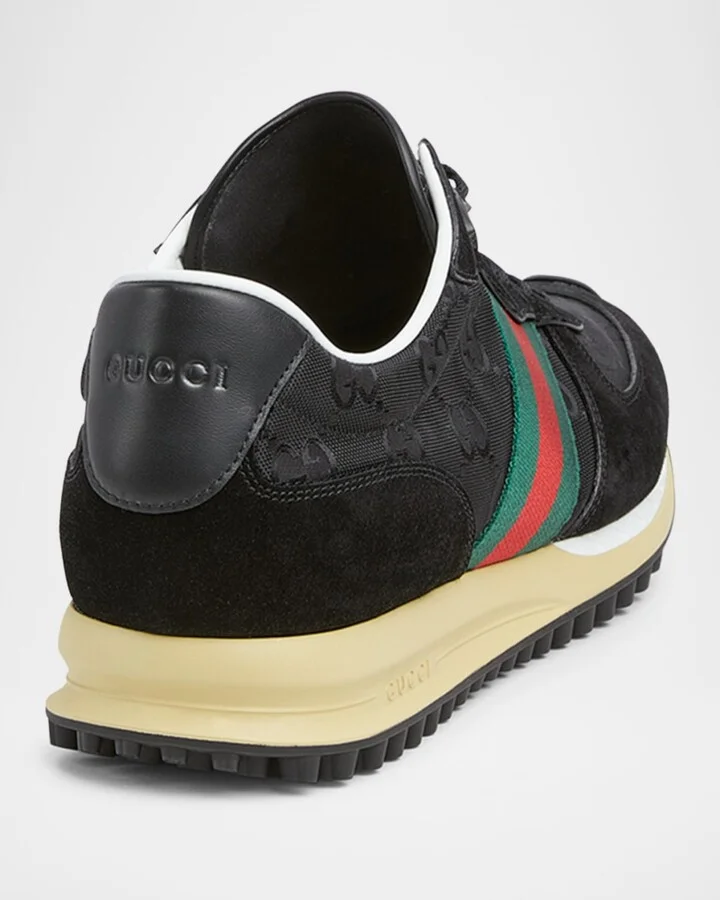 Men's Nora Suede and Nylon Guccissima Retro Sneakers - Image 11