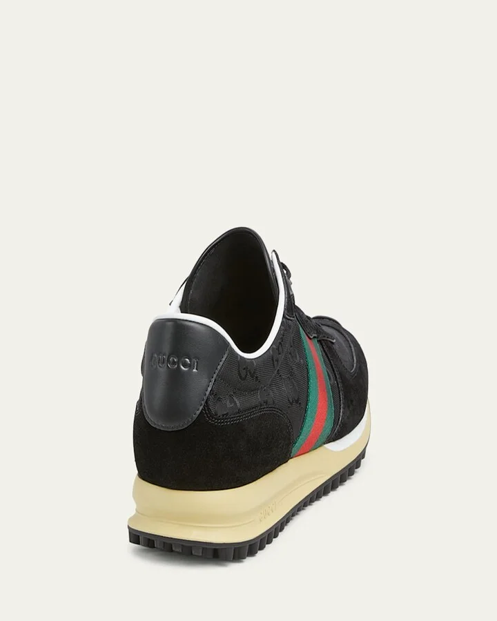 Men's Nora Suede and Nylon Guccissima Retro Sneakers - Image 8