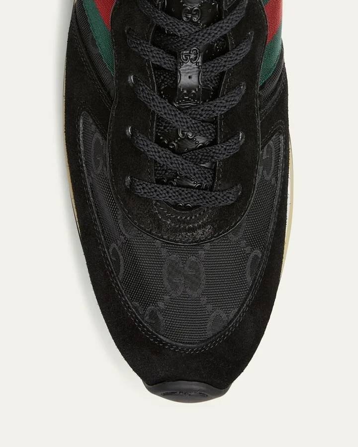 Men's Nora Suede and Nylon Guccissima Retro Sneakers - Image 10