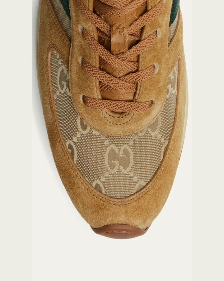 Men's Nora Suede and Nylon Guccissima Retro Sneakers - Image 11
