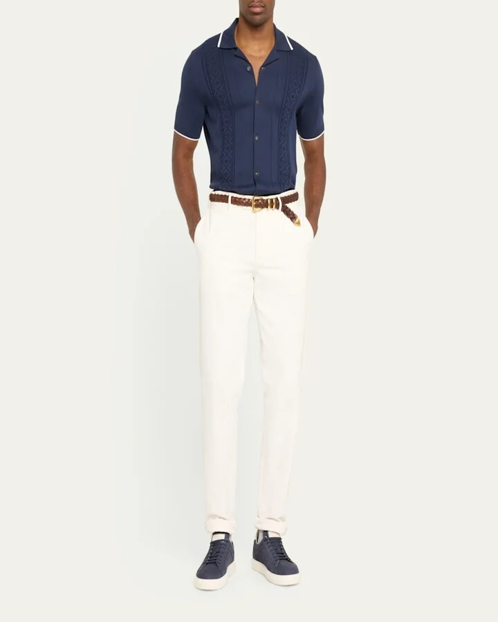 Men's Nubuck Calfskin Low-Top Sneakers - Image 2
