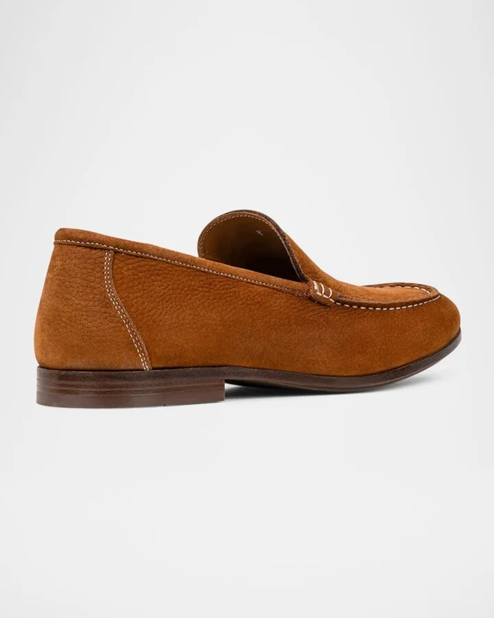 Men's Nubuck Leather Moc-Toe Loafers - Image 3