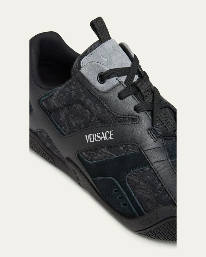 Men's Nylon and Leather Runner Sneakers - Image 7