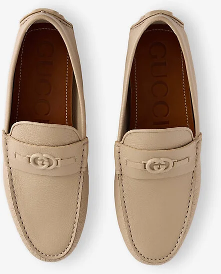 Mens Oat Gg Leather Driver Loafers Eur 42 / 8 Uk Men - Image 2