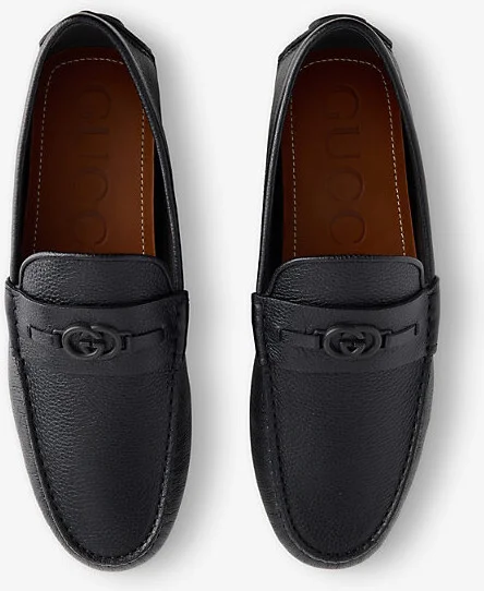 Mens Oat Gg Leather Driver Loafers Eur 42 / 8 Uk Men - Image 3