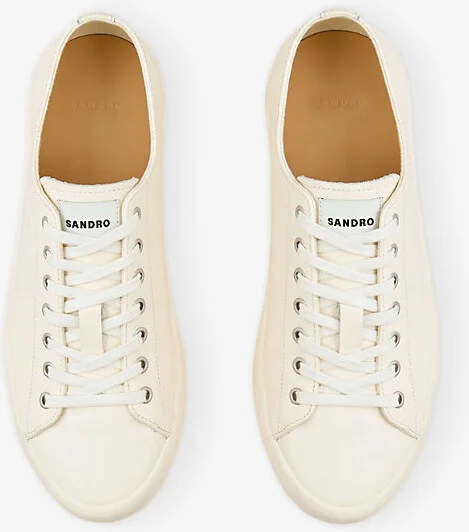 Mens Off White Brand-Patch Leather Low-Top Trainers Eur 42 / 8 Uk Men - Image 2