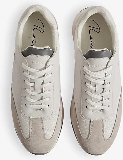 Mens Off White Emmett Low-Top Leather-Suede Trainers Eur 44 / 10 Uk Men - Image 2