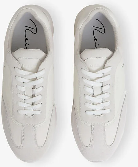 Mens Off White Emmett Low-Top Leather-Suede Trainers Eur 44 / 10 Uk Men - Image 3