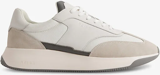 Mens Off White Emmett Low-Top Leather-Suede Trainers Eur 44 / 10 Uk Men