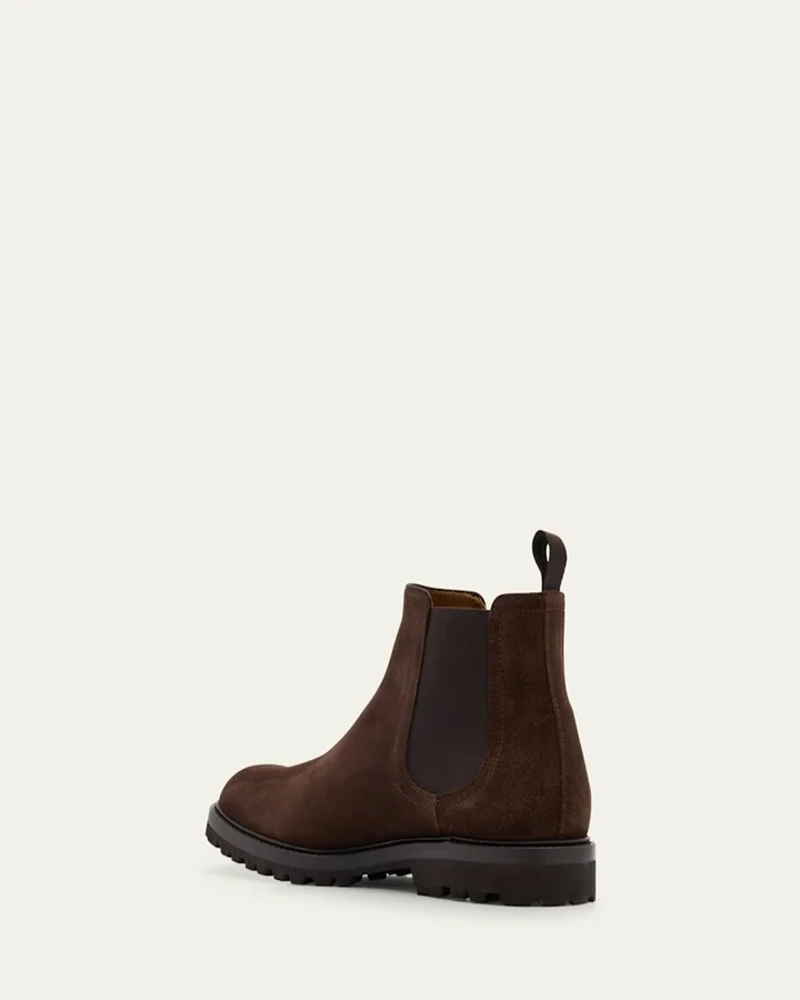 Men's Oiled Suede Lug Sole Chelsea Boots - Image 5