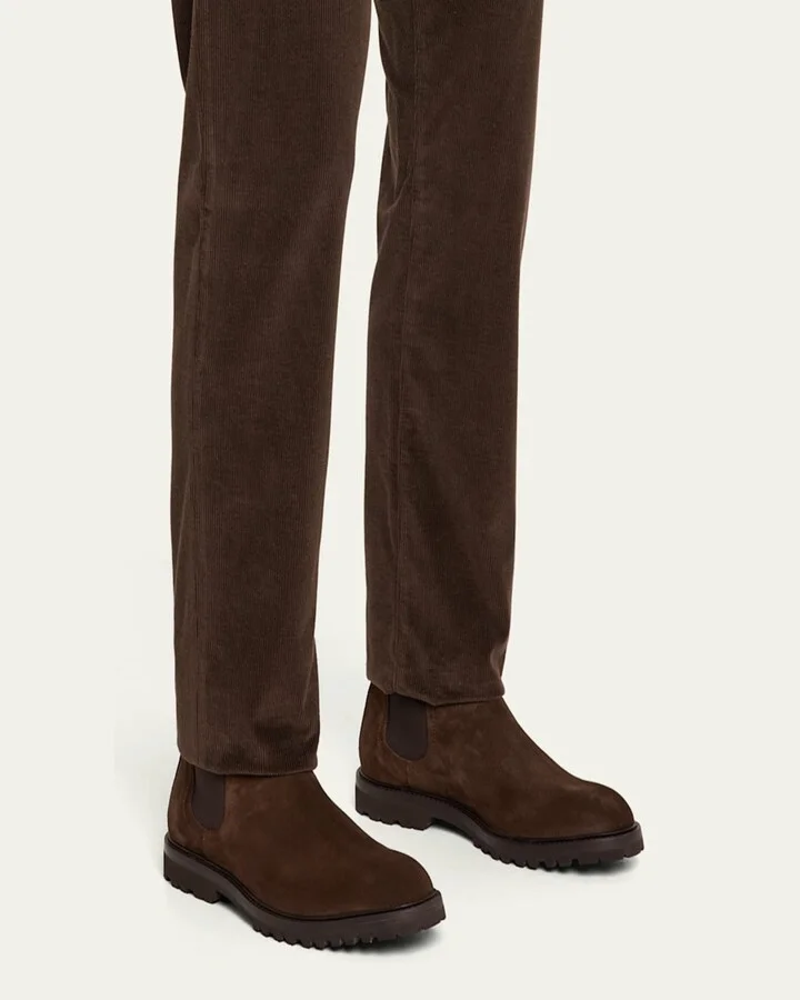 Men's Oiled Suede Lug Sole Chelsea Boots - Image 7