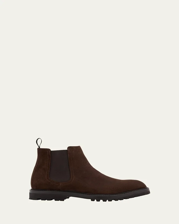 Men's Oiled Suede Lug Sole Chelsea Boots