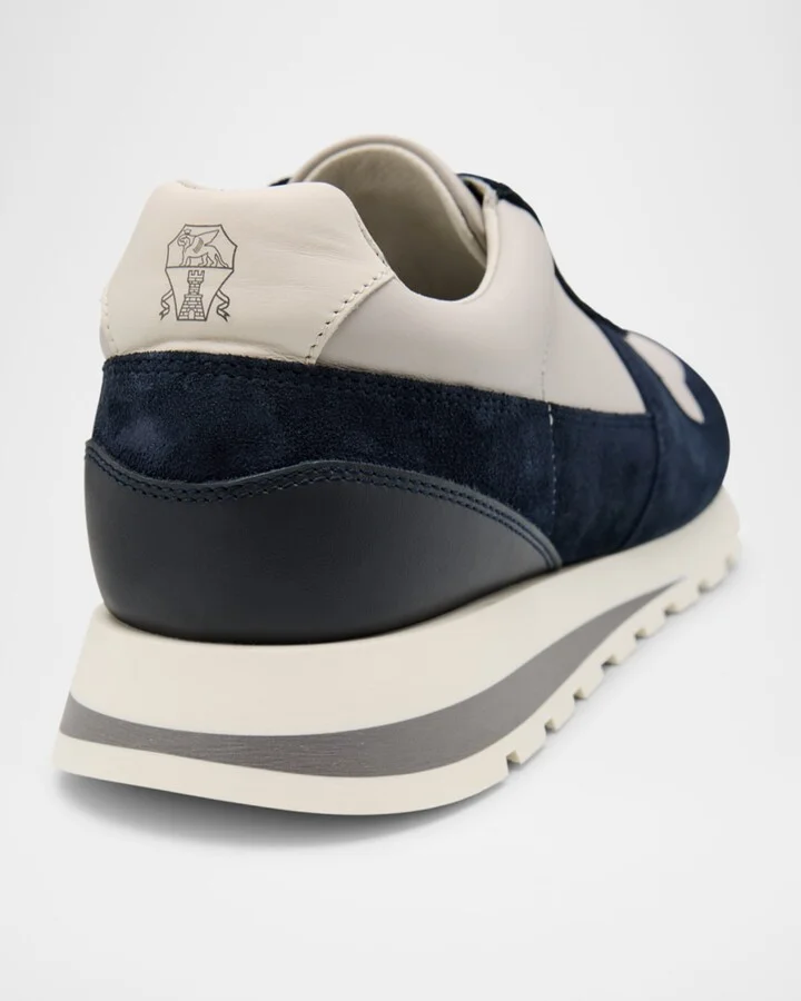 Men's Olimpo Leather and Suede Sneakers - Image 4