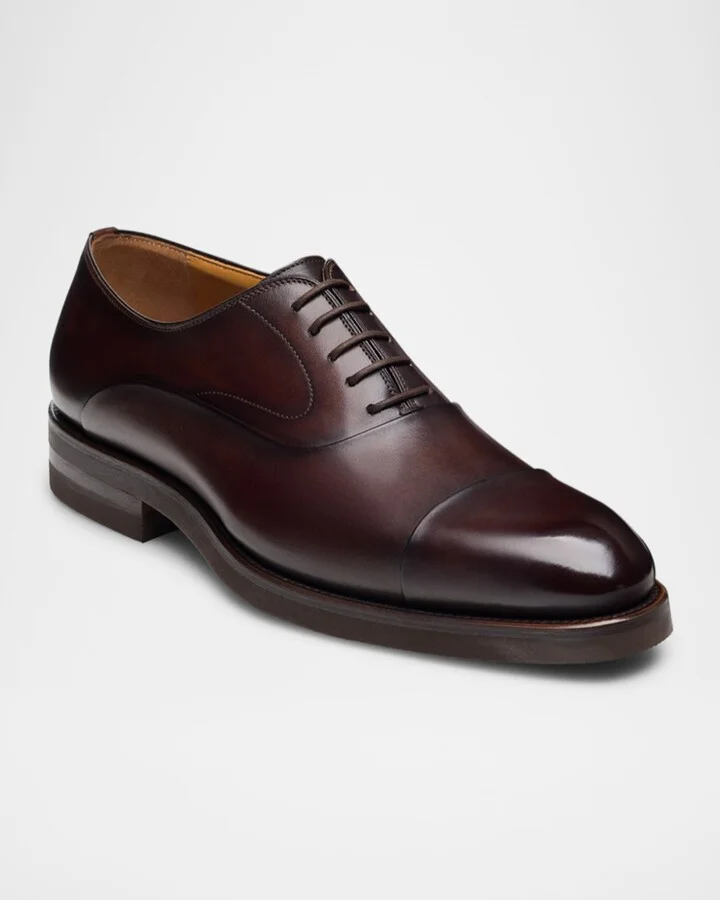 Men's Omega Cap-Toe Leather Oxfords - Image 3