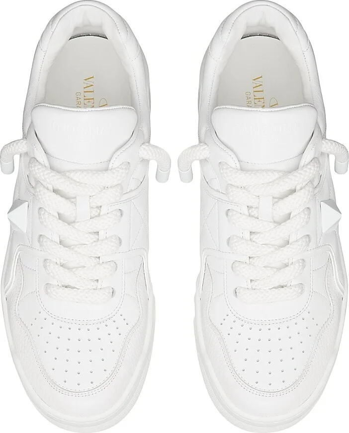 Men's One Stud XL Nappa Leather Low Top Sneakers - White - Size 9 - Image 4