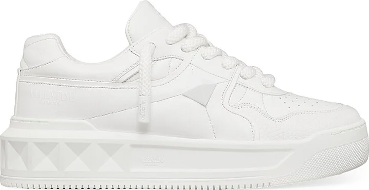 Men's One Stud XL Nappa Leather Low Top Sneakers - White - Size 9