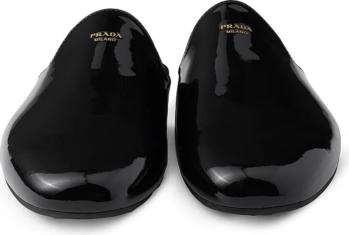 Men's Open Back Patent Leather Slippers - Black - Size 8 - Image 4