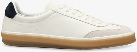 Mens Open White Beckham x Boss Leather and Suede Low-Top Trainers Eur 43 / 9 Uk Men